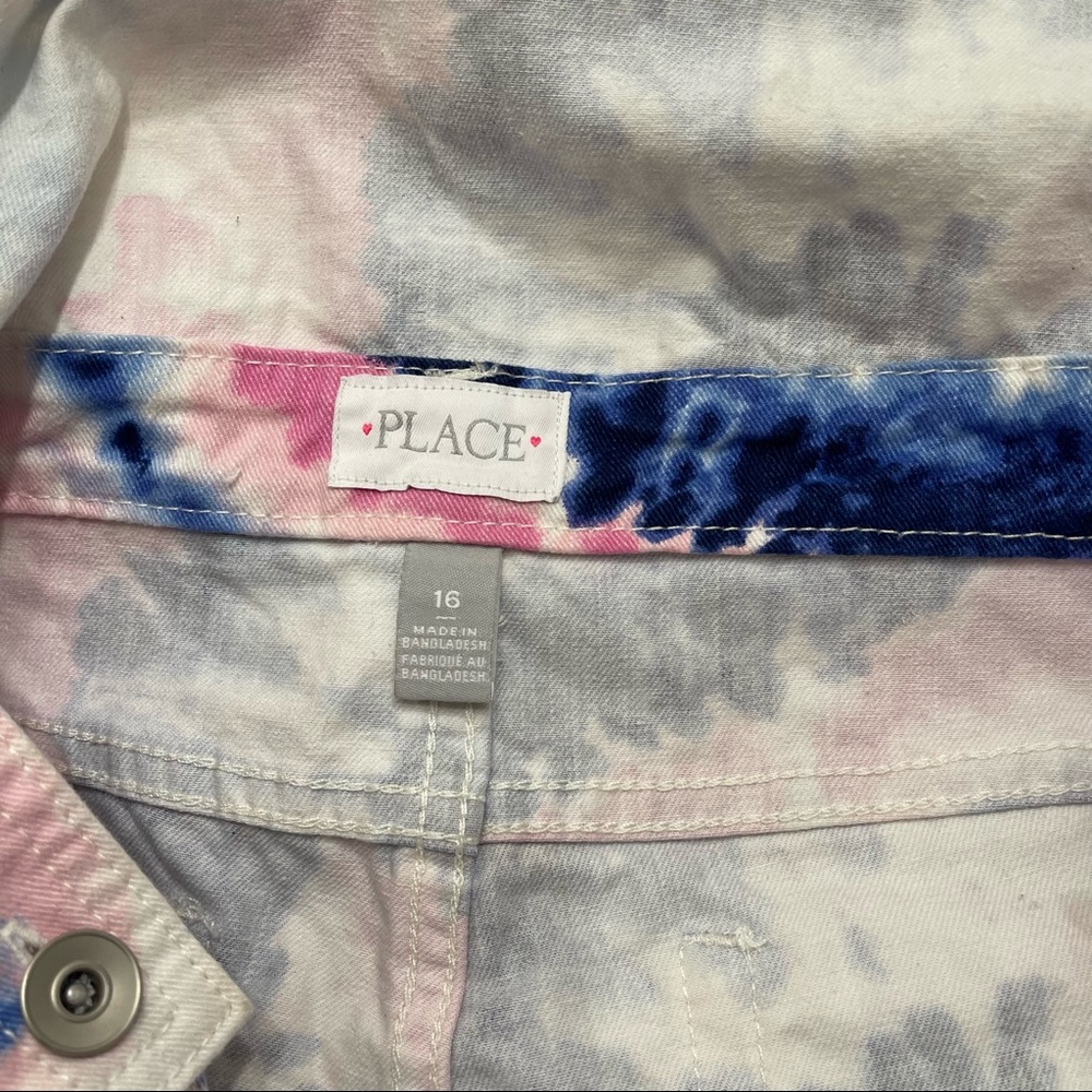Girls' The Children’s Place tie dye shortalls, size 16 - Picture 3 of 4
